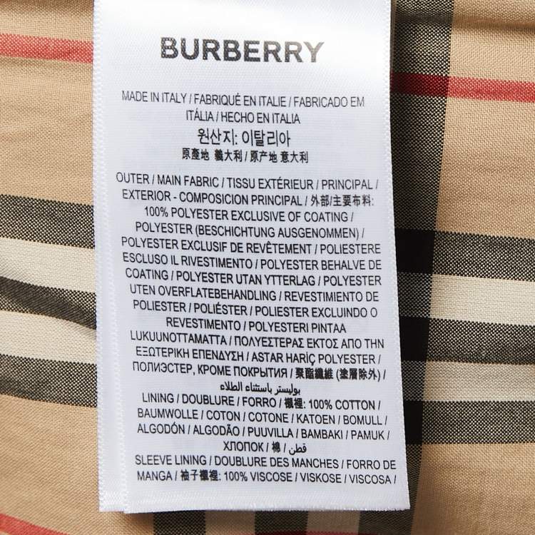 Pre Owned Burberry Red Glossed-Vinyl Belt Detailed Coat S