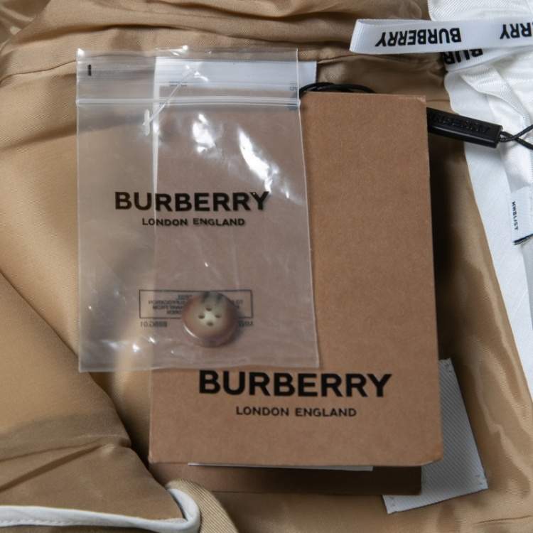 Pre Owned Burberry Tan Cotton Pipping Detail Trousers XS
