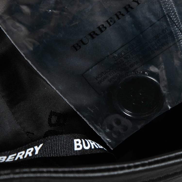 Pre Owned Burberry Black Leather Cut Out Pencil Skirt XS