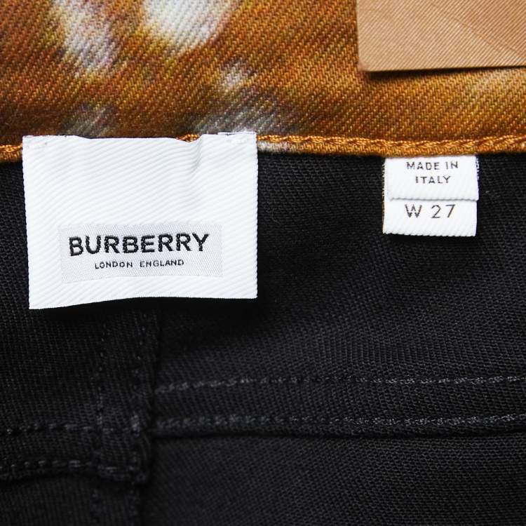 Pre Owned Burberry Black Denim Deer Print Trim Girvan Skinny Jeans S 