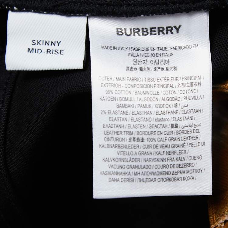 Pre Owned Burberry Black Denim Deer Print Trim Girvan Skinny Jeans S 