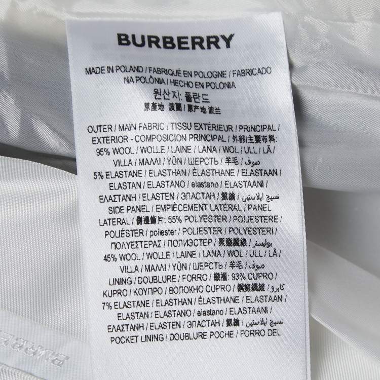 Pre Owned Burberry Grey Wool Stripe Detail Jacinda Cropped Trousers M