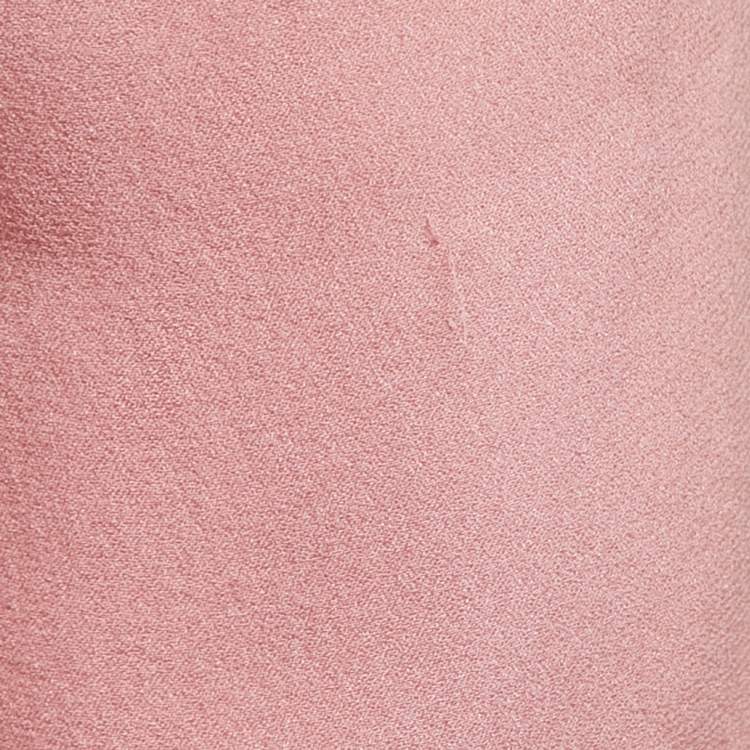 Pre Owned Burberry Dusty Pink Silk Wrap Trench Midi Dress S