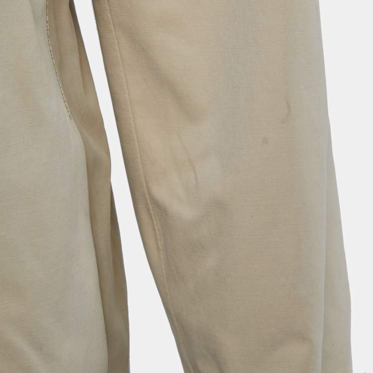 Pre Owned Burberry Beige Synthetic Double Breasted Trench Coat M