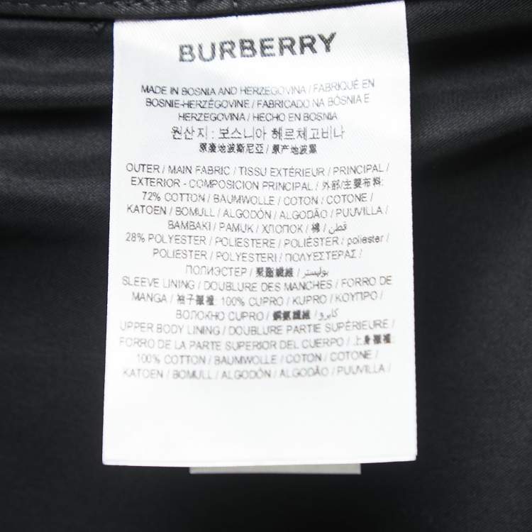 Pre Owned Burberry Black Gabardine Swingate Belted Trench Coat L 