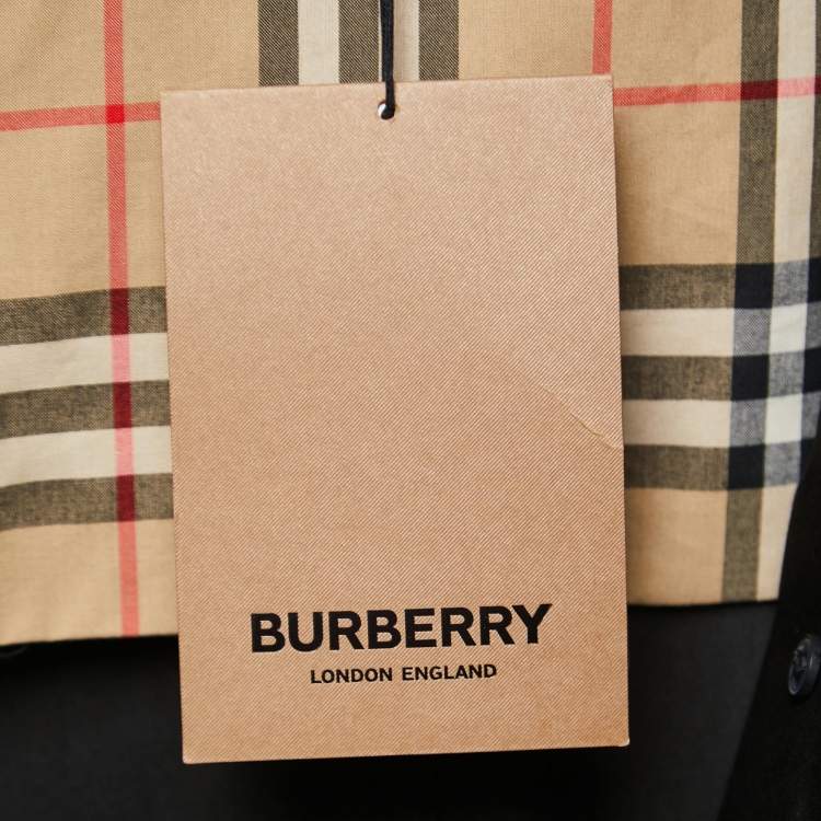 Pre Owned Burberry Black Gabardine Swingate Belted Trench Coat L 