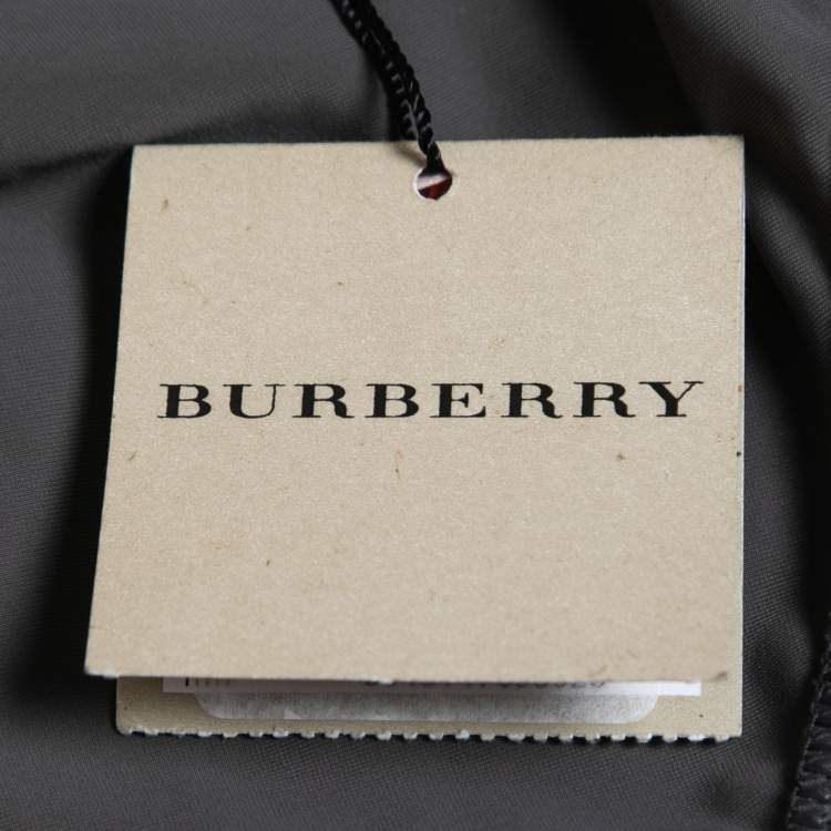 مملوكة مسبقًا Burberry Grey Studded Nylon Bikini L 
