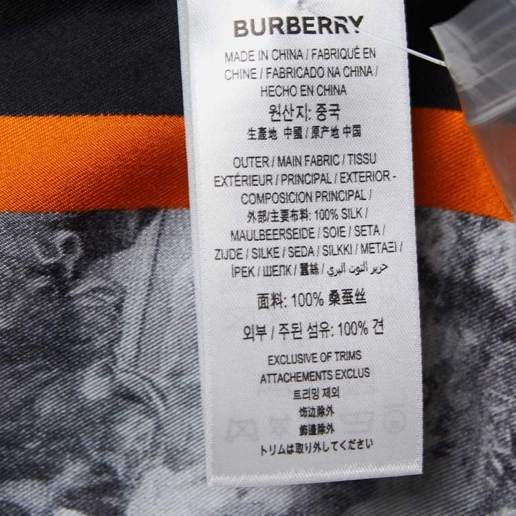 Pre Owned Burberry Multicolor Print Silk Button Front Shirt Blouse M