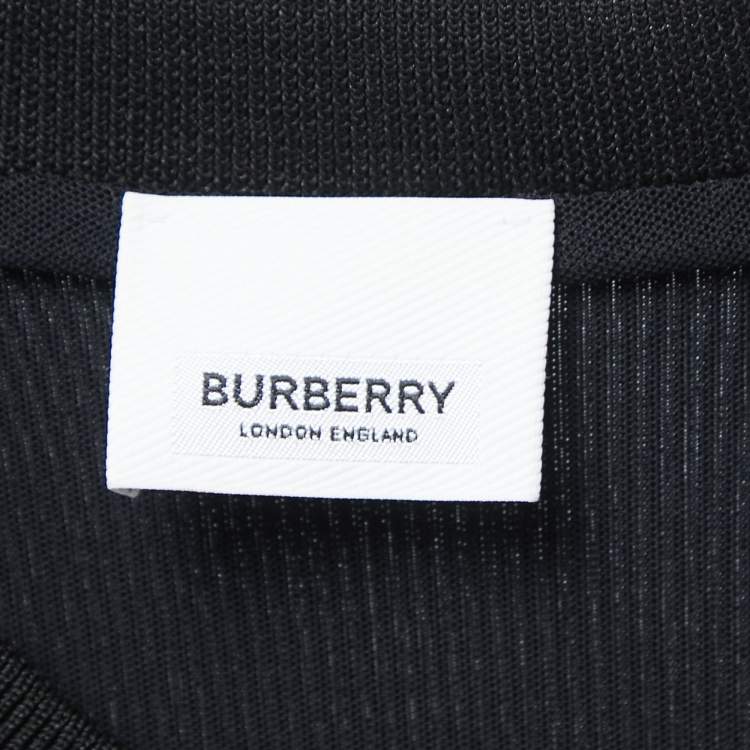Pre Owned Burberry Black Jersey Chain Detailed Short Dress M