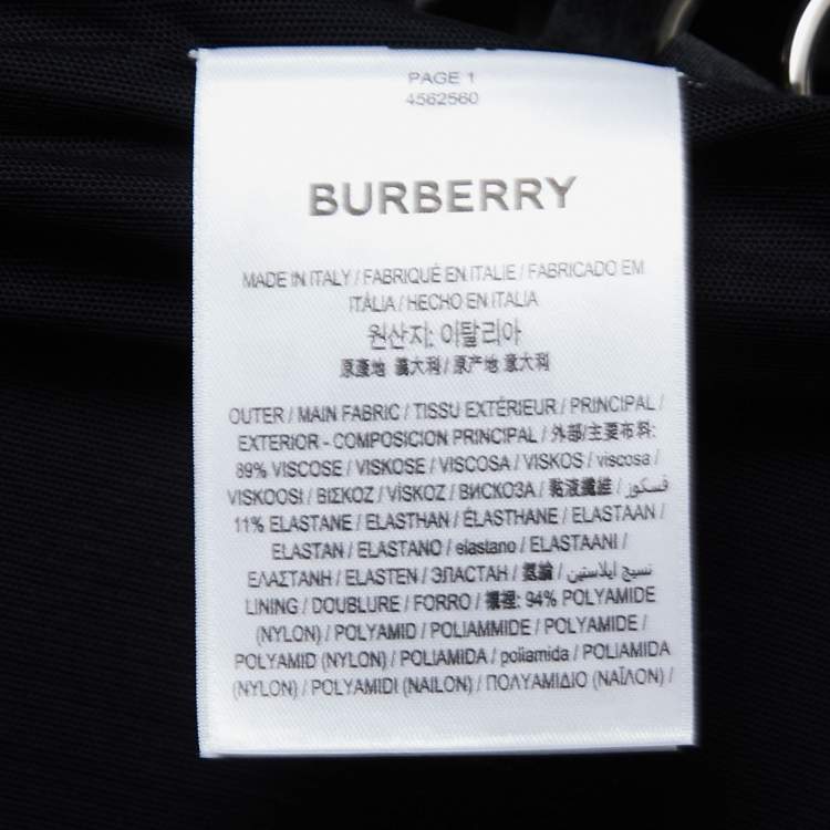 Pre Owned Burberry Black Jersey Chain Detailed Short Dress M