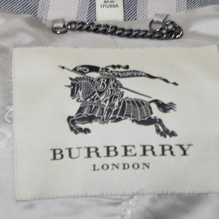 Pre Owned Burberry Beige/Black Plaid Wool Blend Single Breasted Belted Coat M