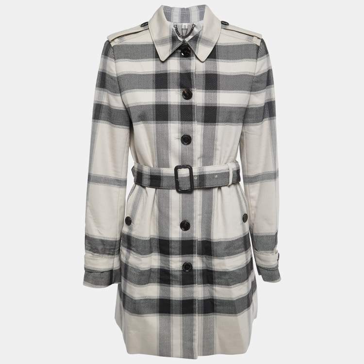 Burberry coat plaid best sale