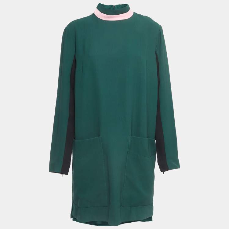 Burberry Green Wool Blend Midi Dress XL Burberry TLC