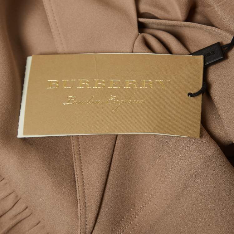 Pre Owned Burberry Blush Pink Silk Belted Dress S
