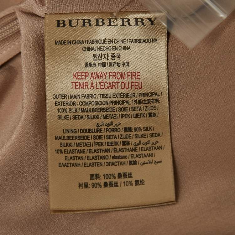 Pre Owned Burberry Blush Pink Silk Belted Dress S