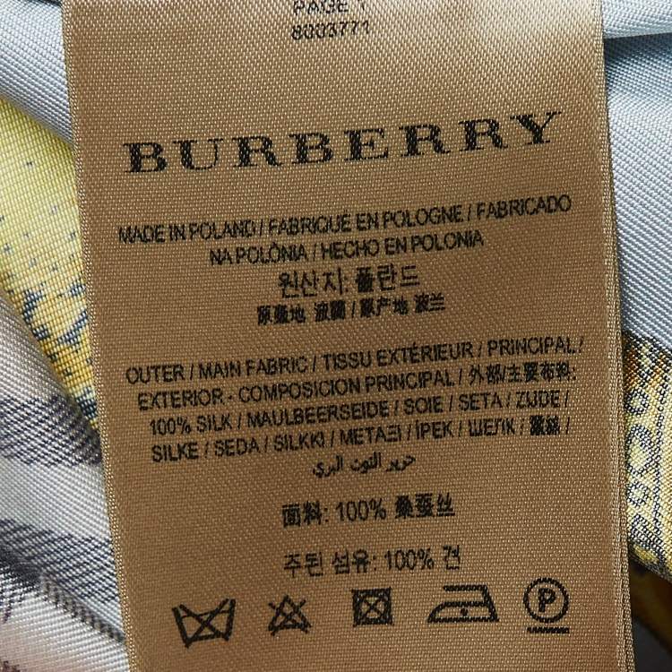 Pre Owned Burberry Multicolor Printed Silk Belted Shirt Dress S