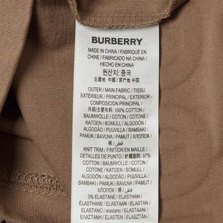 Pre Owned Burberry Brown Horseferry Print Cotton oversized T-Shirt S