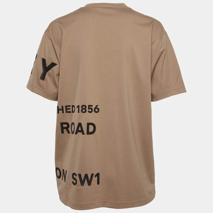 Burberry Brown Horseferry Print Cotton oversized T-Shirt S