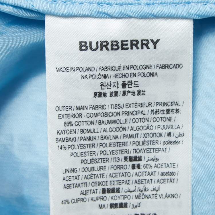 Pre Owned Burberry Pale Blue Lace Pencil Skirt S