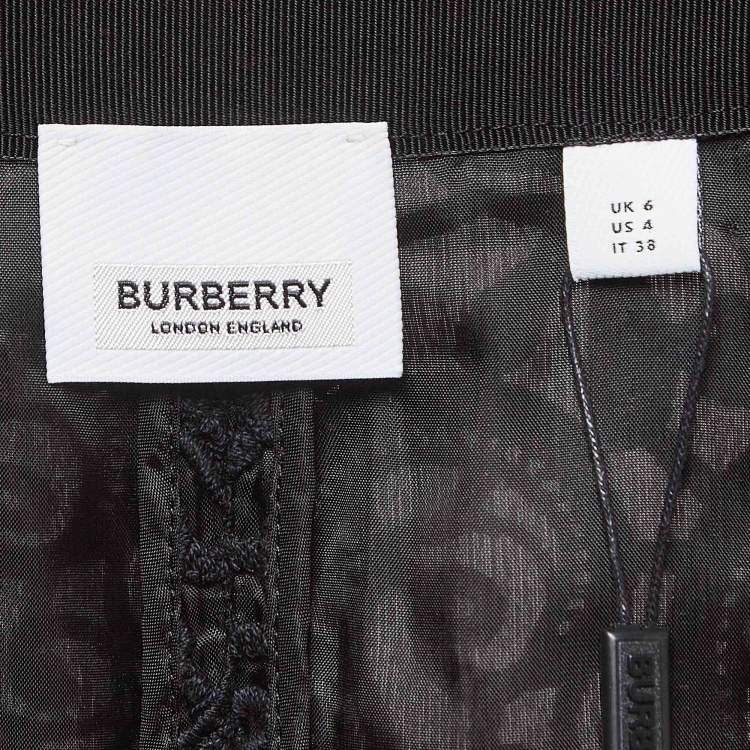 Pre Owned Burberry Black Lace Pencil Midi Skirt S