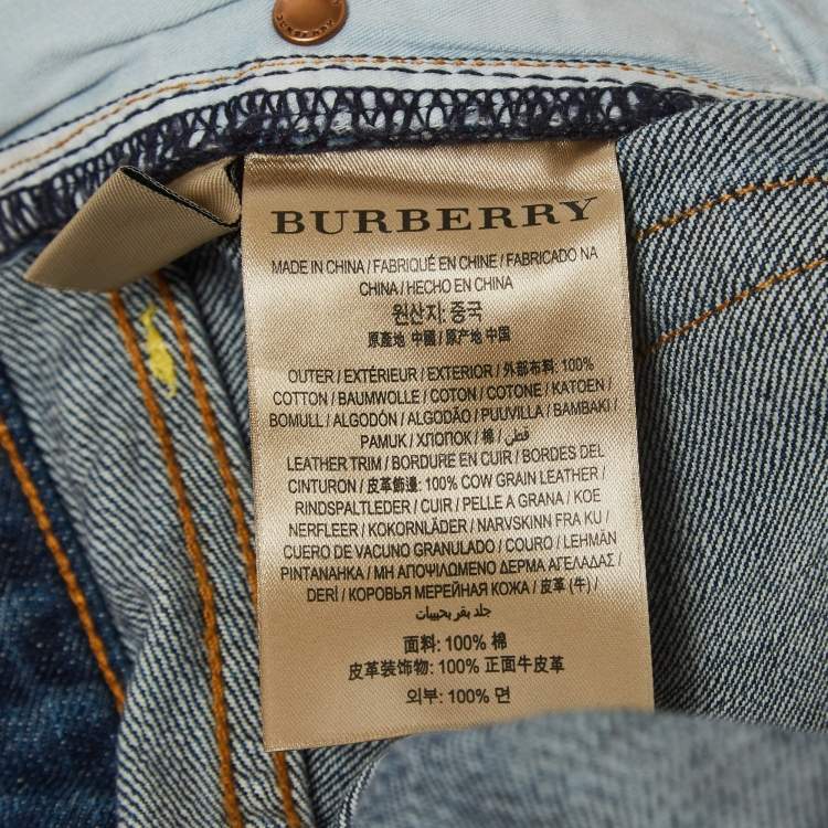 Pre Owned Burberry Blue Denim Straight Fit Jeans L Waist 31"