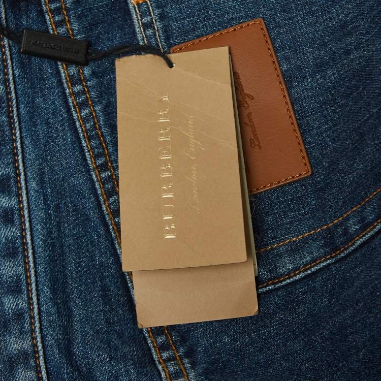 Pre Owned Burberry Blue Denim Straight Fit Jeans L Waist 31"