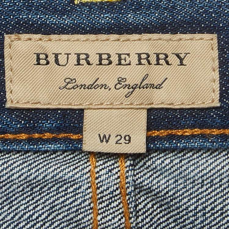 Pre Owned Burberry Blue Denim Straight Leg Jeans M Waist 29"