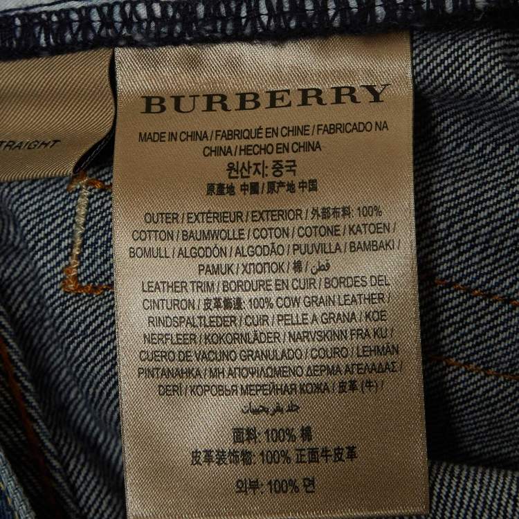 Pre Owned Burberry Blue Denim Straight Leg Jeans M Waist 29"