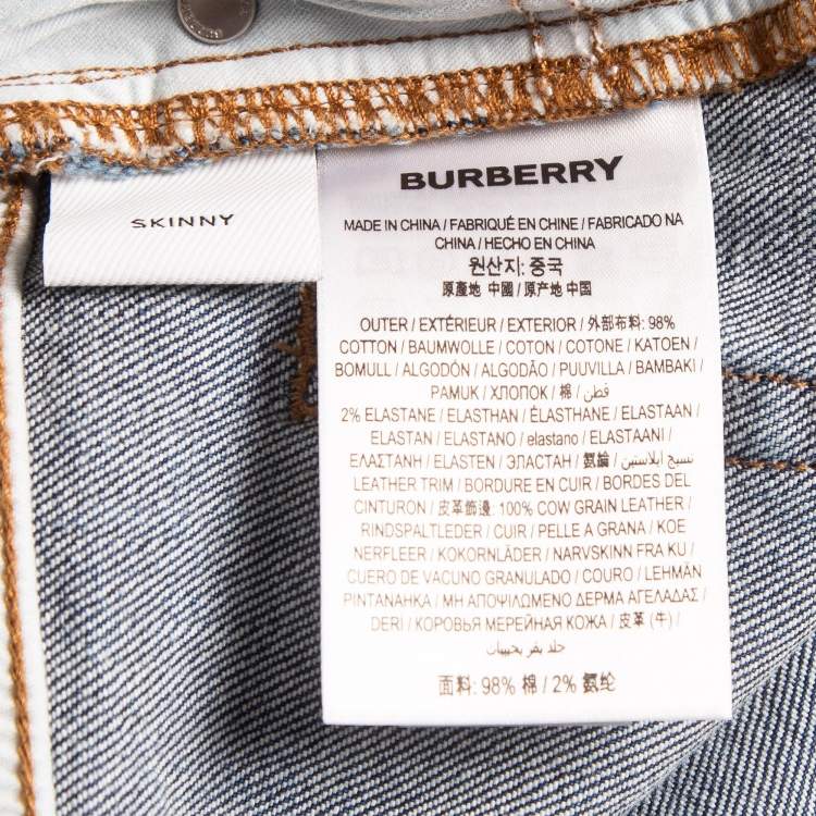 مملوكة مسبقًا Burberry Blue Denim Mid-Rise Skinny Jeans M Waist 29"