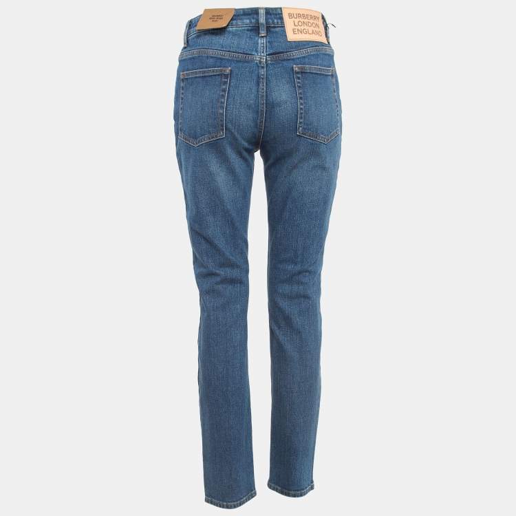 مملوكة مسبقًا Burberry Blue Denim Mid-Rise Skinny Jeans M Waist 29"