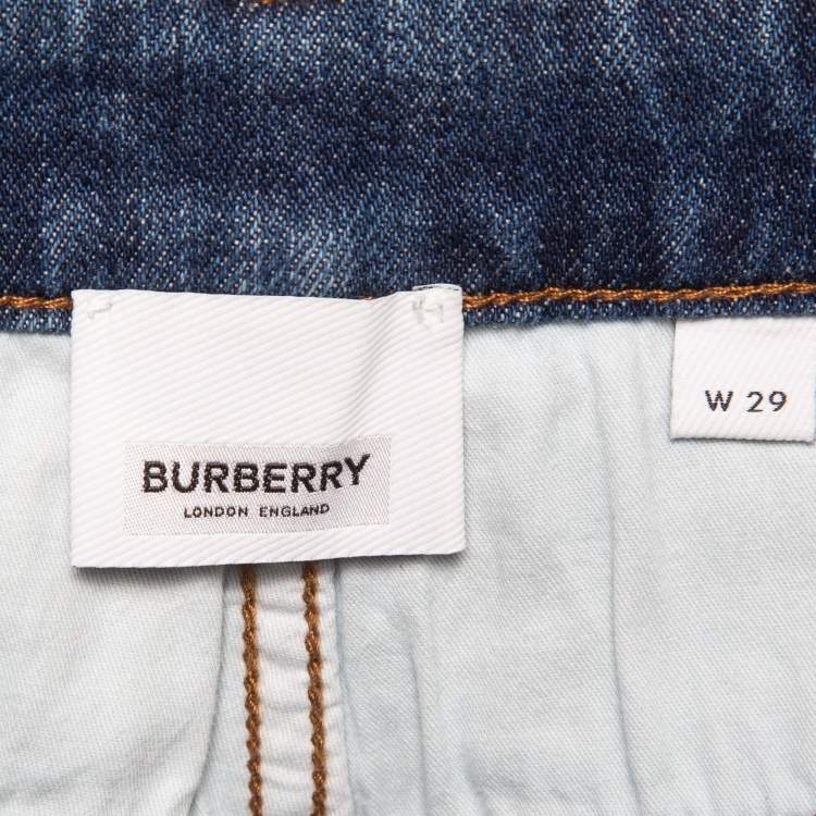مملوكة مسبقًا Burberry Blue Denim Mid-Rise Skinny Jeans M Waist 29"