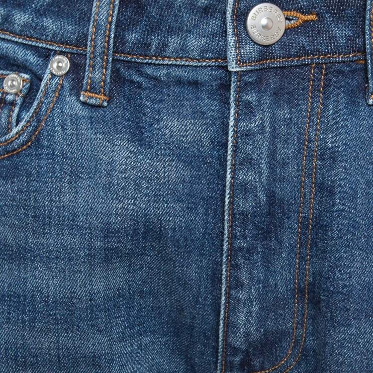 مملوكة مسبقًا Burberry Blue Denim Mid-Rise Skinny Jeans M Waist 29"