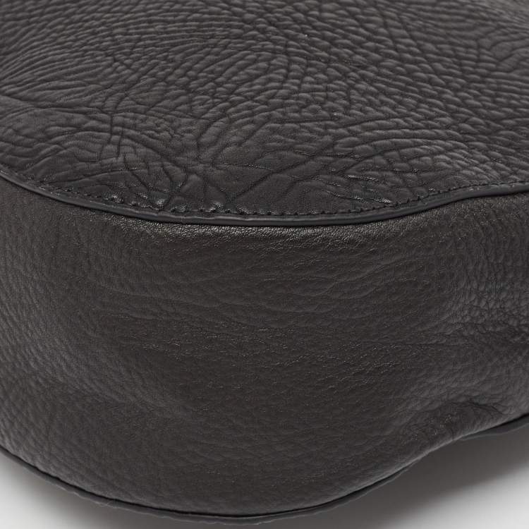 Pre Owned Burberry Black Leather Small Knight Shoulder Bag