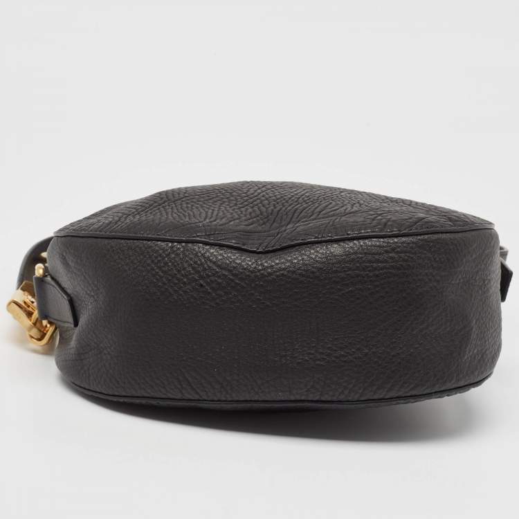 Pre Owned Burberry Black Leather Small Knight Shoulder Bag