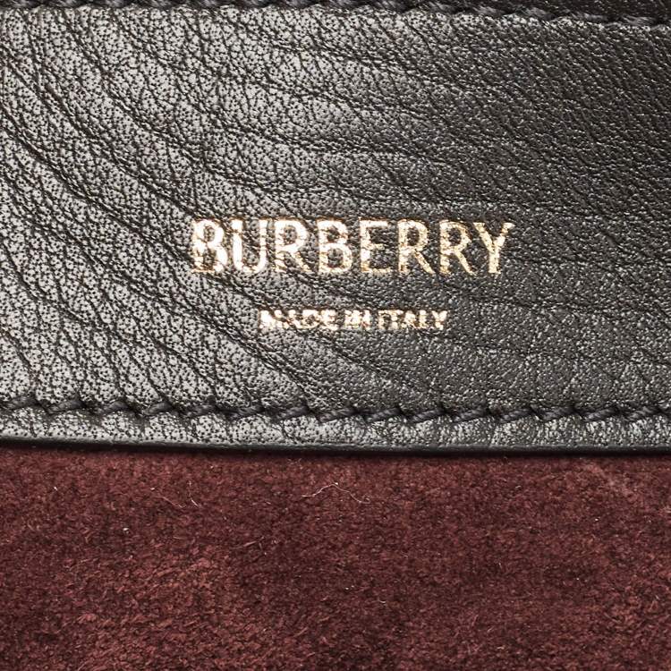Pre Owned Burberry Black Leather Small Knight Shoulder Bag