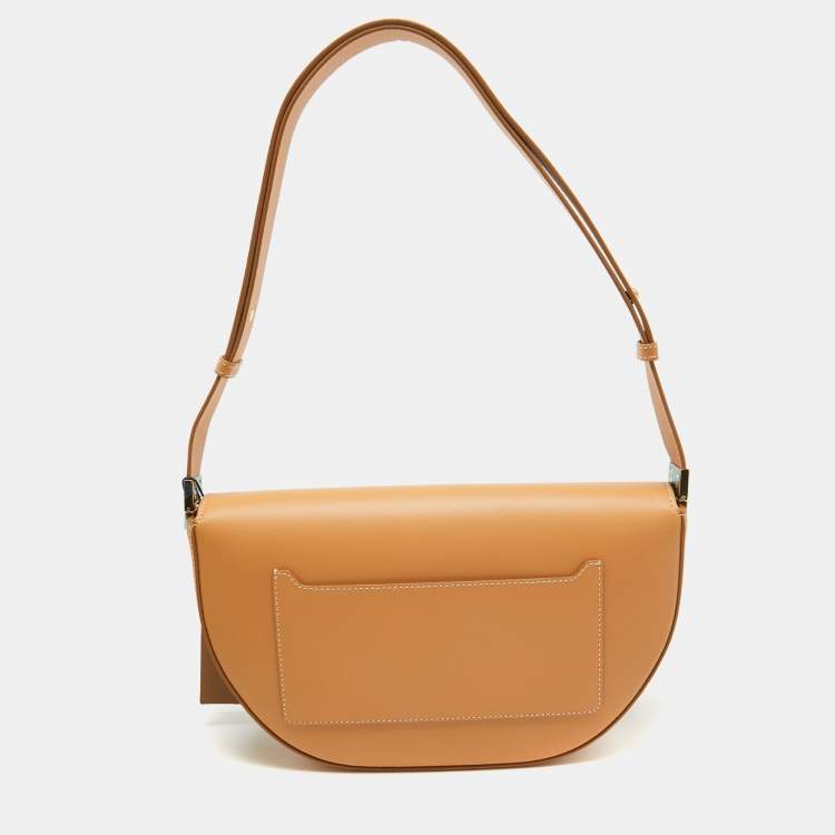 Pre Owned Burberry Warm Sand Leather Medium Olympia Shoulder Bag