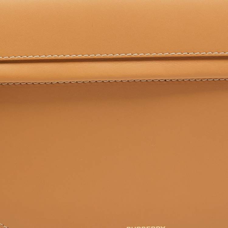 Pre Owned Burberry Warm Sand Leather Medium Olympia Shoulder Bag