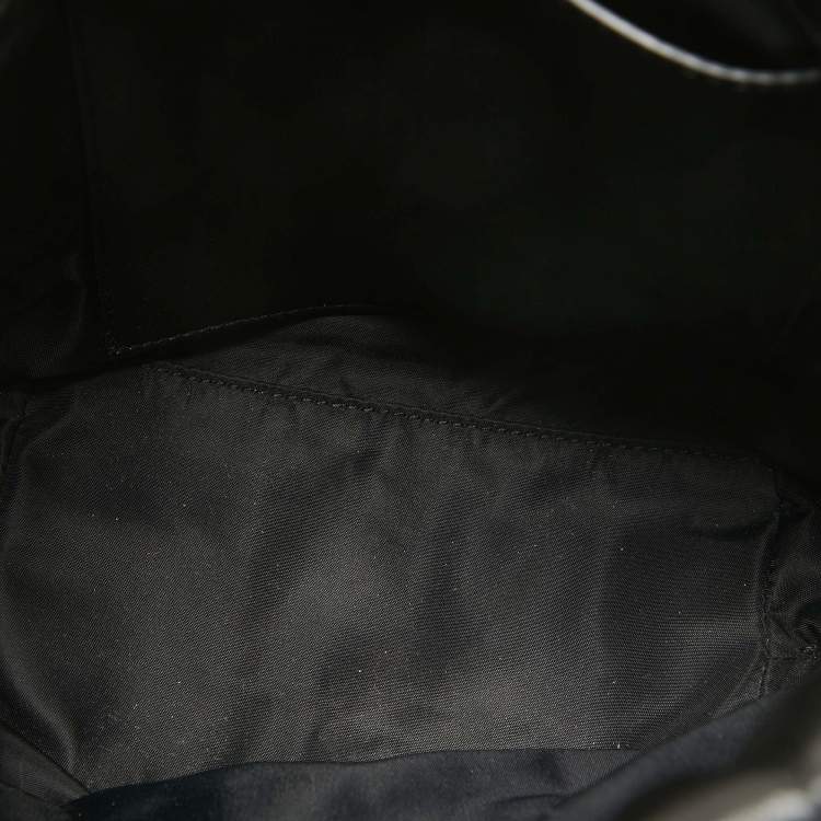 Pre Owned Burberry Black Quilted Check Leather Small Lola Bucket Bag