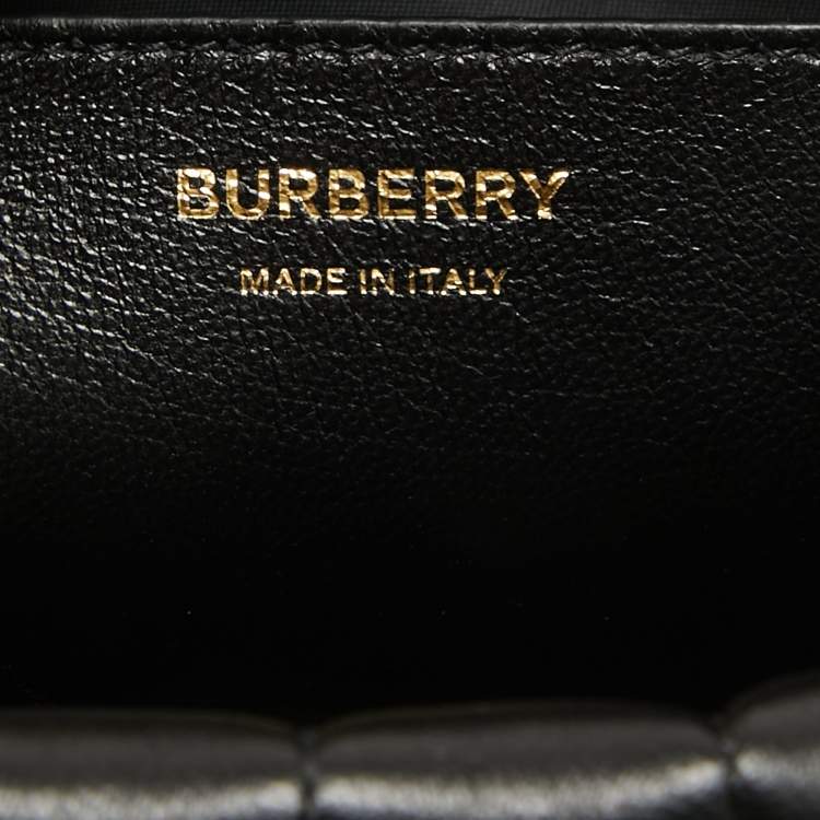 Pre Owned Burberry Black Quilted Check Leather Small Lola Bucket Bag