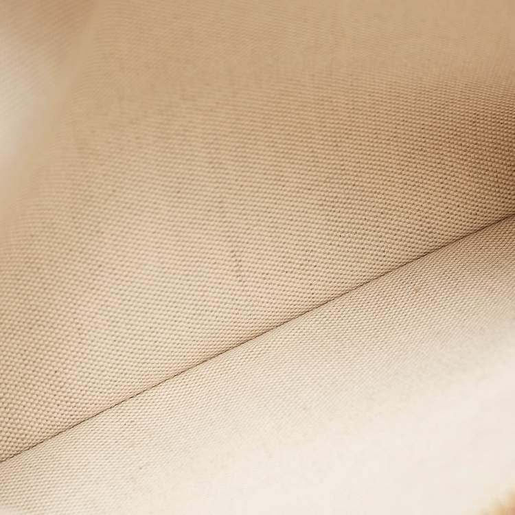 Pre Owned Burberry Beige/Tan Canvas and Leather Wristlet Pouch