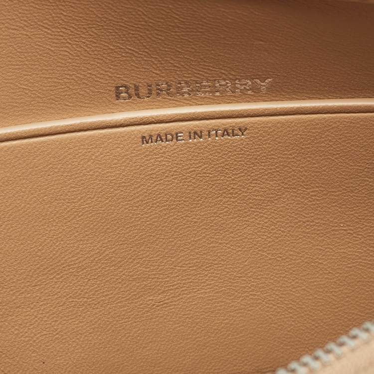 Pre Owned Burberry Gold Leather Mini Olympia Zip Chain Bag