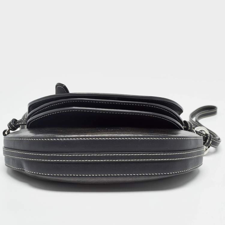 Pre Owned Burberry Black Leather Mini Double Olympia Bag