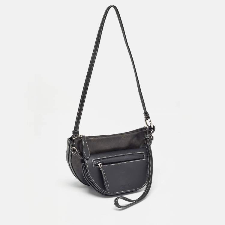 Pre Owned Burberry Black Leather Mini Double Olympia Bag