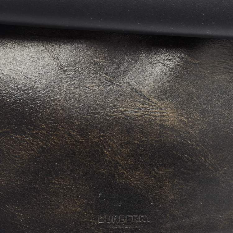 Pre Owned Burberry Black Leather Mini Double Olympia Bag