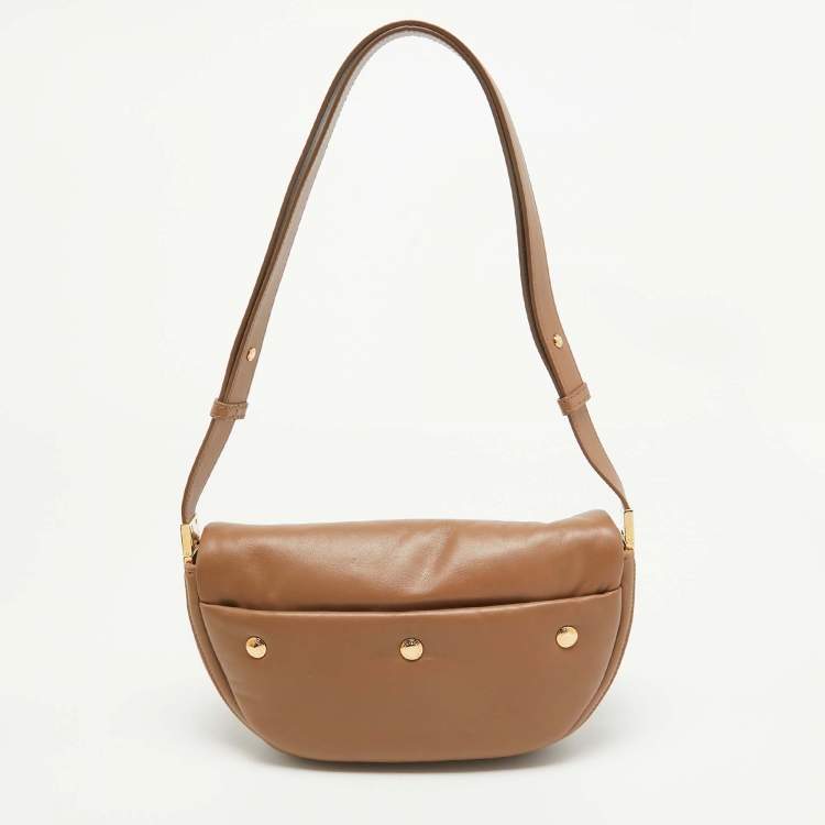 Pre Owned Burberry Brown Leather Small Olympia Shoulder Bag