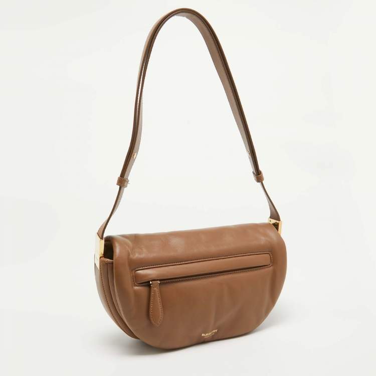 Pre Owned Burberry Brown Leather Small Olympia Shoulder Bag