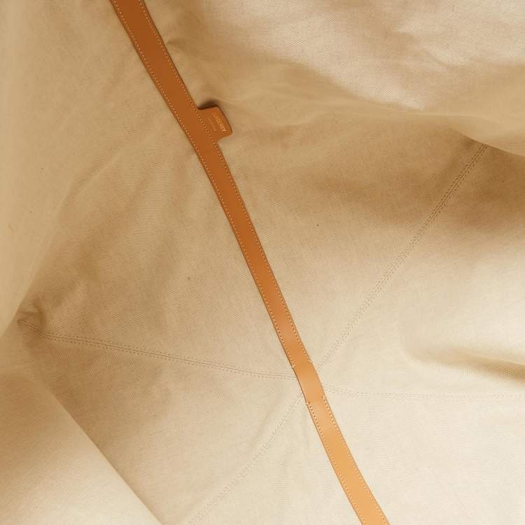 Pre Owned Burberry Beige Canvas and Leather XL Beach Tote