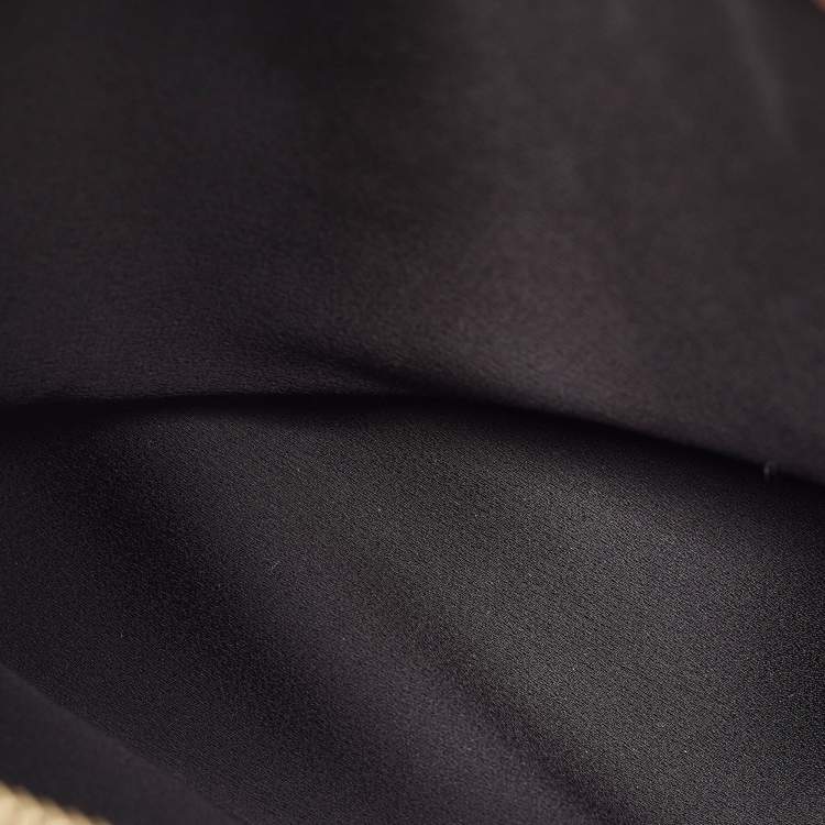 Pre Owned Burberry Multicolor Leather and Velvet Olympia Scarf Oversized Clutch
