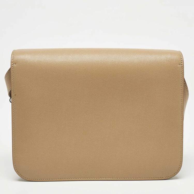 Pre Owned Burberry Archive Beige Leather Medium TB Shoulder Bag