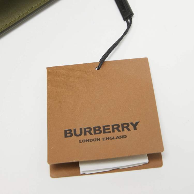 Pre Owned Burberry Green Camo Print Coated Canvas and Leather  Mini Pocket Bag